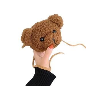 New fleece bear purse backpack kids